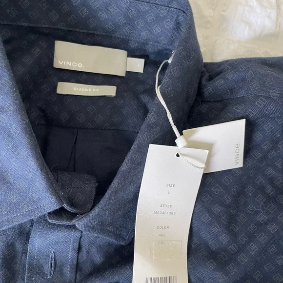 Vince blue printed button down shirt - Picture 3 of 7